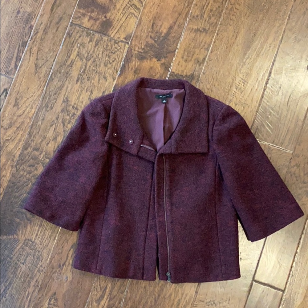 Ann Taylor Burgundy Cropped Coat